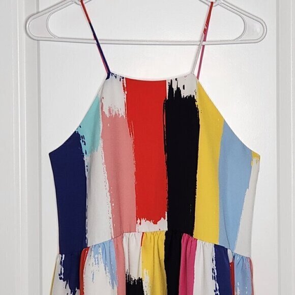 Crosby By Mollie Burch Abstract Watercolor Spaghetti Strap Dress - Picture 2 of 7